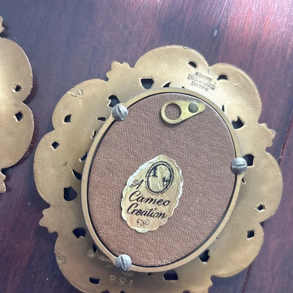 Vintage Cameo Creations Dual Portraits, Convex Glass, Made In France